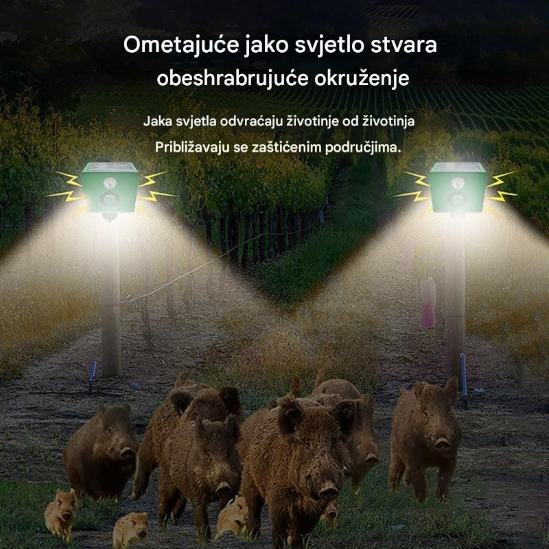 【🔥Kupite 1, dobivate 1 gratis】🔥Solarni ultrazvučni repelent za životinje za vanjsku upotrebu – repelent za ptice s crvenim i plavim LED svjetlima i infracrvenim bljeskom