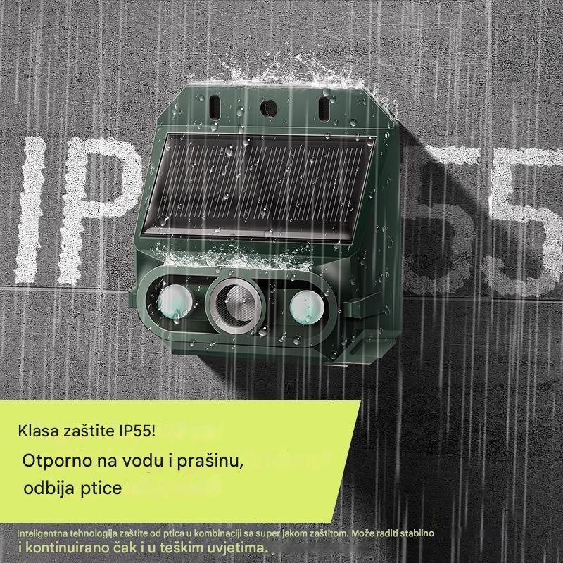 【🔥Kupite 1, dobivate 1 gratis】🔥Solarni ultrazvučni repelent za životinje za vanjsku upotrebu – repelent za ptice s crvenim i plavim LED svjetlima i infracrvenim bljeskom