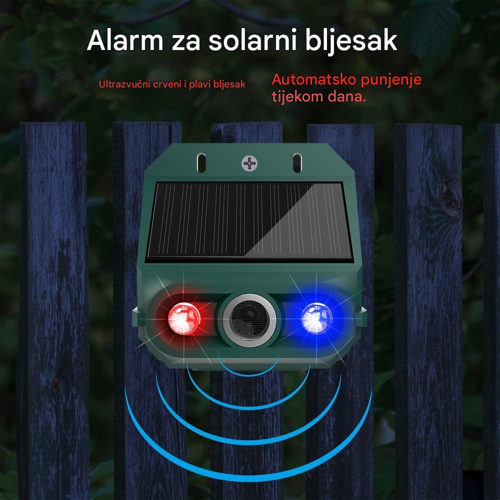 【🔥Kupite 1, dobivate 1 gratis】🔥Solarni ultrazvučni repelent za životinje za vanjsku upotrebu – repelent za ptice s crvenim i plavim LED svjetlima i infracrvenim bljeskom