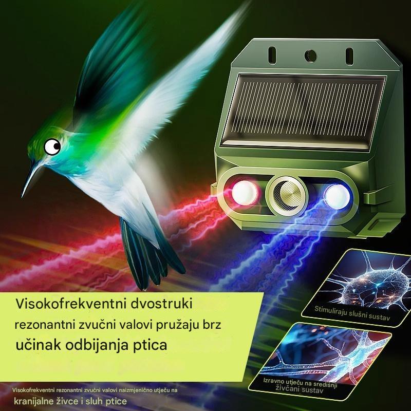 【🔥Kupite 1, dobivate 1 gratis】🔥Solarni ultrazvučni repelent za životinje za vanjsku upotrebu – repelent za ptice s crvenim i plavim LED svjetlima i infracrvenim bljeskom