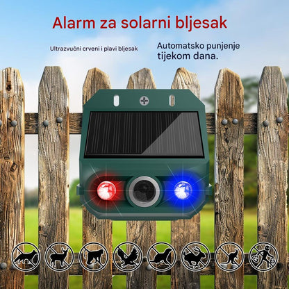 【🔥Kupite 1, dobivate 1 gratis】🔥Solarni ultrazvučni repelent za životinje za vanjsku upotrebu – repelent za ptice s crvenim i plavim LED svjetlima i infracrvenim bljeskom