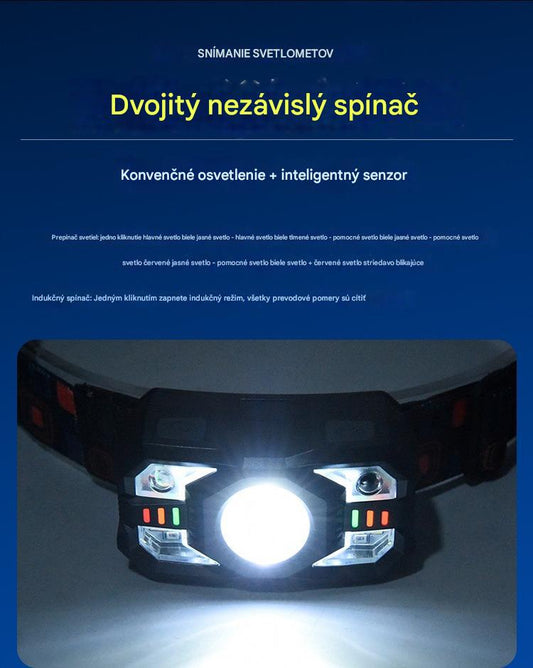 💡🌟【Kúpte 1, získajte 1 zadarmo】🔥🔥Inteligentná indukčná čelovka s dlhou výdržou batérie – Vonkajšia čelovka na nočný rybolov